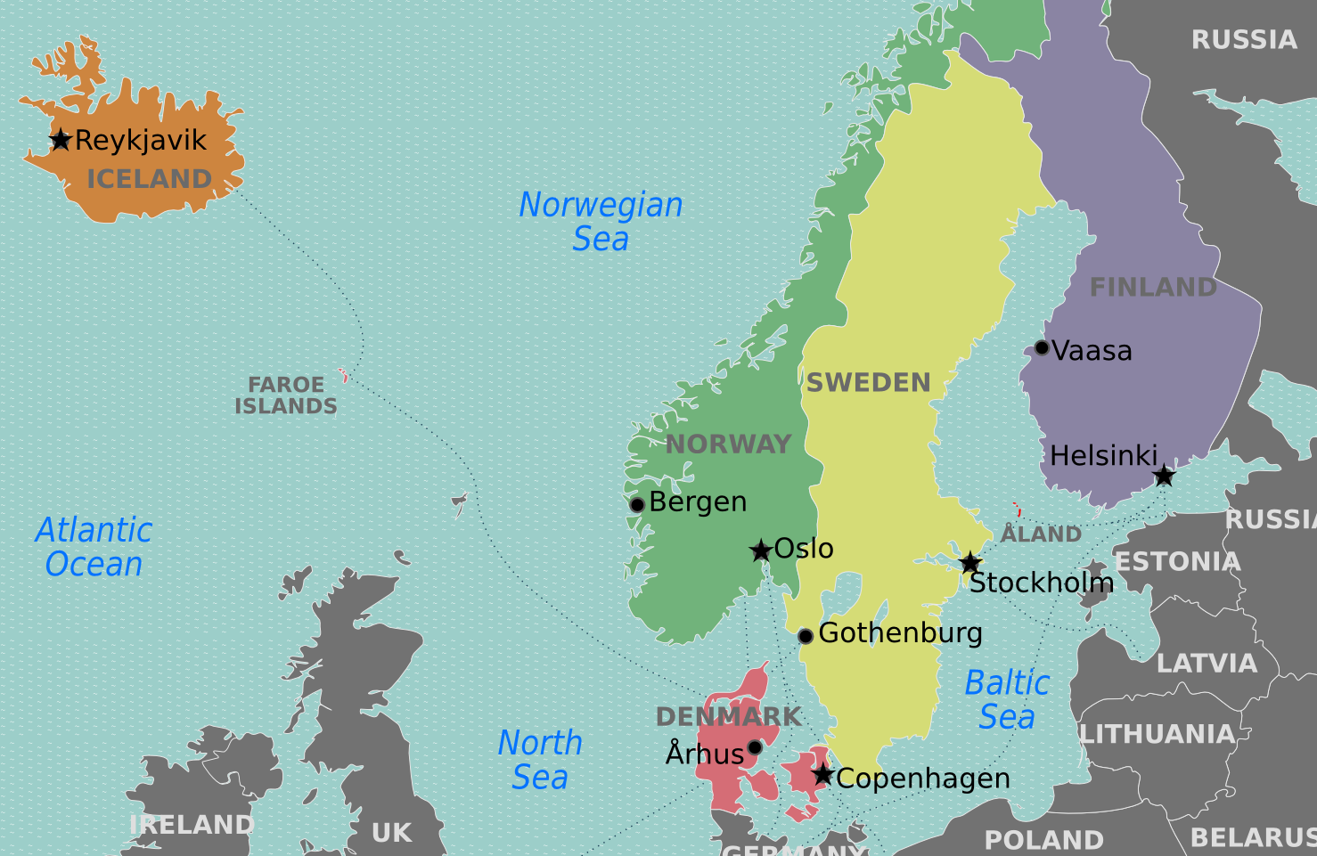 Scandinavia Regions Map